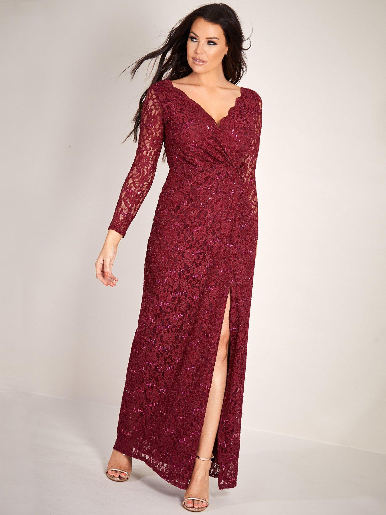 Berry Sequin Prom Dress